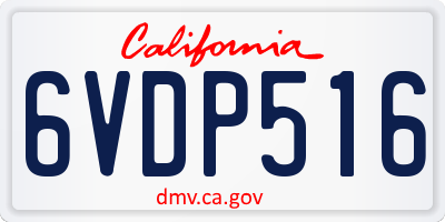CA license plate 6VDP516