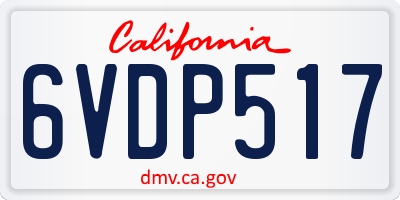 CA license plate 6VDP517