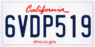 CA license plate 6VDP519