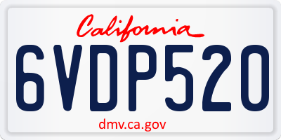CA license plate 6VDP520