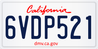 CA license plate 6VDP521