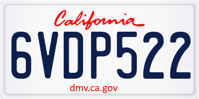 CA license plate 6VDP522