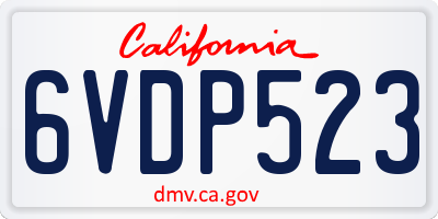 CA license plate 6VDP523