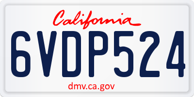 CA license plate 6VDP524
