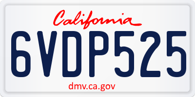 CA license plate 6VDP525