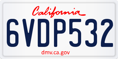 CA license plate 6VDP532