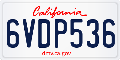 CA license plate 6VDP536