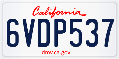 CA license plate 6VDP537