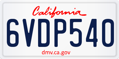 CA license plate 6VDP540