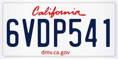 CA license plate 6VDP541
