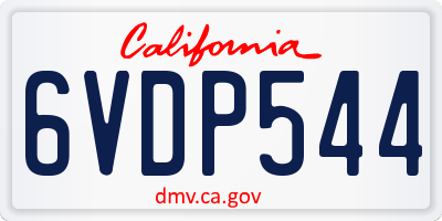CA license plate 6VDP544