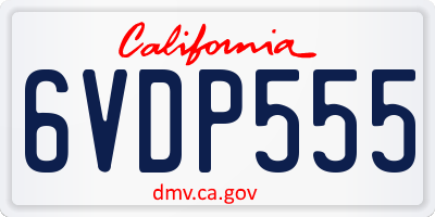 CA license plate 6VDP555