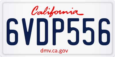 CA license plate 6VDP556