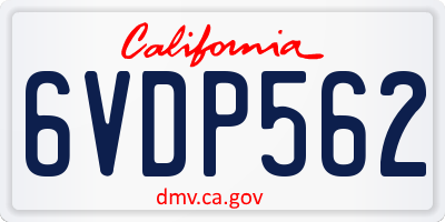 CA license plate 6VDP562