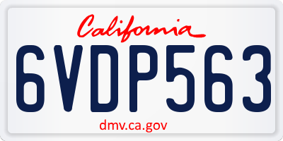 CA license plate 6VDP563