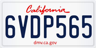 CA license plate 6VDP565