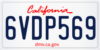 CA license plate 6VDP569