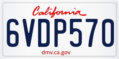 CA license plate 6VDP570