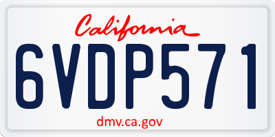 CA license plate 6VDP571