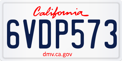 CA license plate 6VDP573