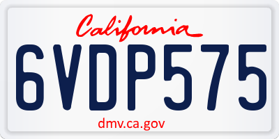 CA license plate 6VDP575