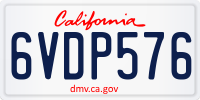 CA license plate 6VDP576