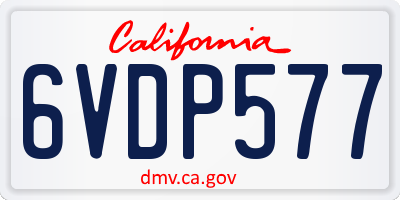 CA license plate 6VDP577