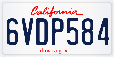 CA license plate 6VDP584