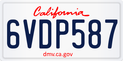 CA license plate 6VDP587