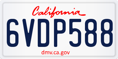 CA license plate 6VDP588