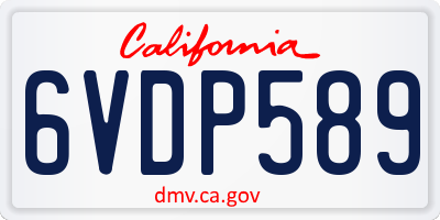 CA license plate 6VDP589