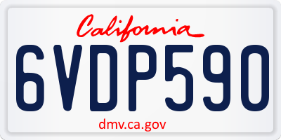 CA license plate 6VDP590