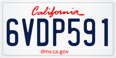 CA license plate 6VDP591