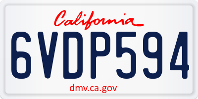 CA license plate 6VDP594
