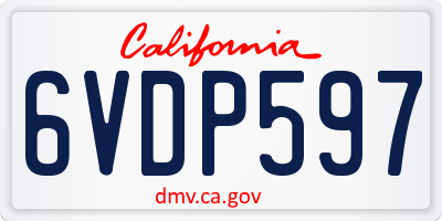 CA license plate 6VDP597