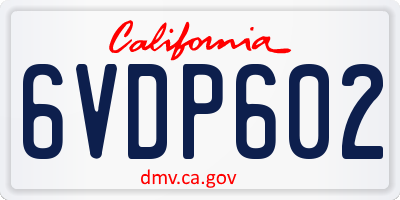 CA license plate 6VDP602
