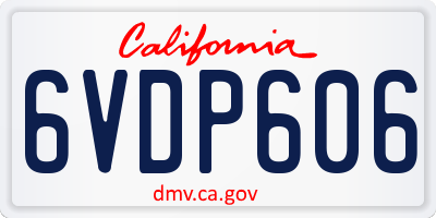 CA license plate 6VDP606