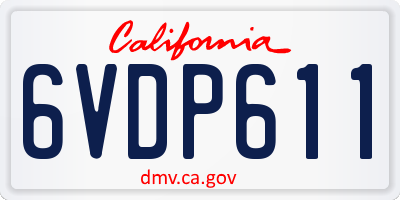 CA license plate 6VDP611