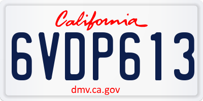 CA license plate 6VDP613