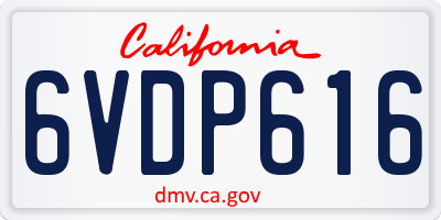 CA license plate 6VDP616
