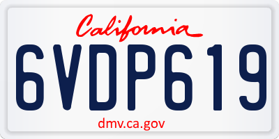 CA license plate 6VDP619