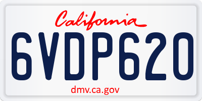 CA license plate 6VDP620