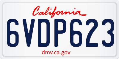 CA license plate 6VDP623