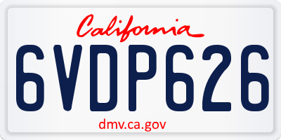 CA license plate 6VDP626