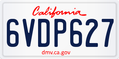 CA license plate 6VDP627