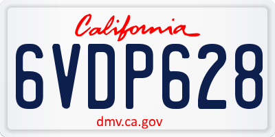 CA license plate 6VDP628