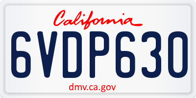 CA license plate 6VDP630