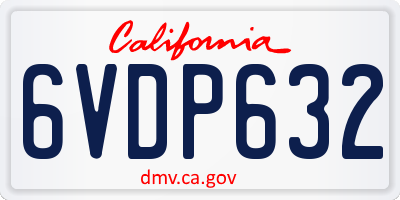 CA license plate 6VDP632