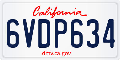 CA license plate 6VDP634