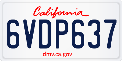 CA license plate 6VDP637